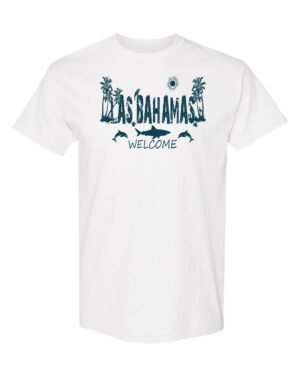 White-Colored T-shirt With Las Bahamas Logo.