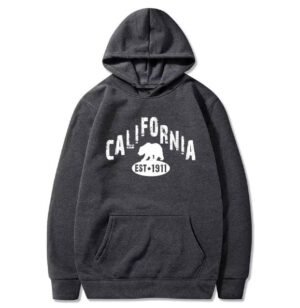 Charcoal Hoodie With California Bear Logo