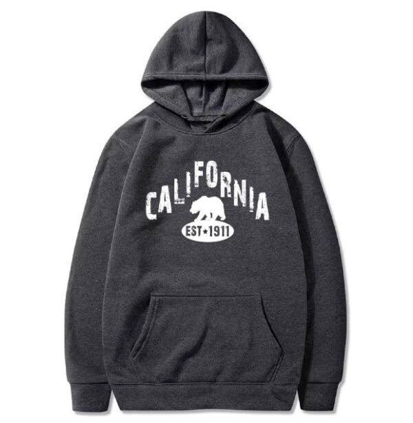 Hoodie Charcoal California Bear Charcoal Hoodie With California Bear Logo