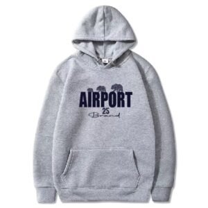 Gray Hoodie With Airport Brand Logo