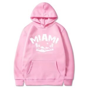 Pink Hoodie With Miami The Magic City Logo