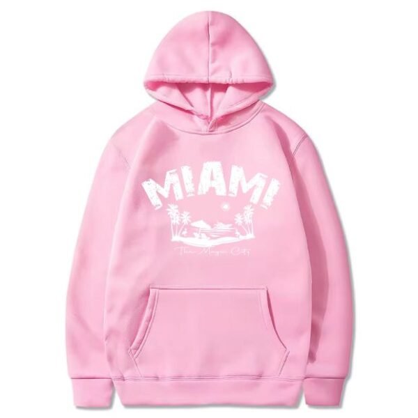 Pink Hoodie With Miami The Magic City Logo