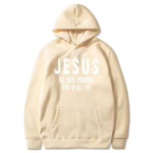 Sand Hoodie With Jesus The Hero Logo