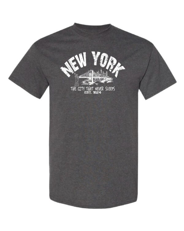 Heather Charcoal-Colored T-shirt With New York Logo.
