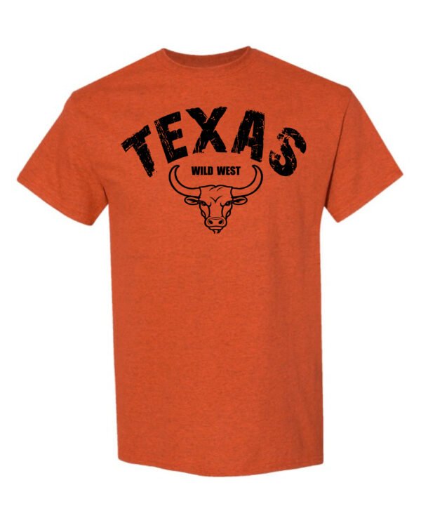 Heather Antique Orange-Colored T-shirt With Texas Logo.
